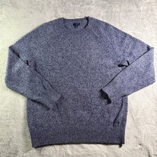 J.Crew Lambswool Blend Marled Crewneck Sweater Mens M Blue Preppy