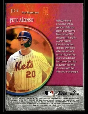 2025 Topps Chrome Update - Fortune 15 - #F15-9 Pete Alonso - New