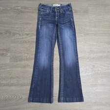 Ariat Real Jeans Youth Girls 8 Blue Denim Bootcut Jeans Medium Wash Western