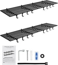 2Pack Garage Wall Shelves 2x4ft Mount Heavy Duty Storage Shelf for Garage 200Lb