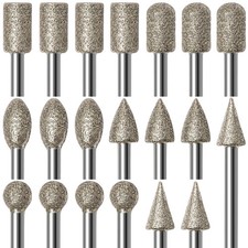 20Pcs 120 Grit Diamond Grinding Bits Compatible with Dremel Rotary Tool with .