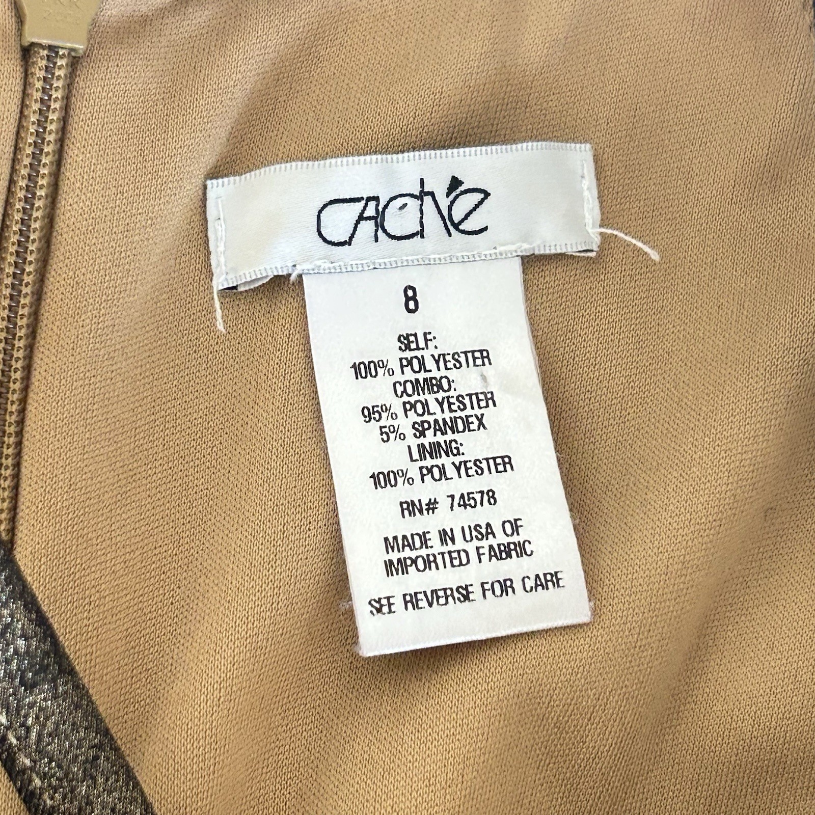 Cache Python Sequins Gold Sleeveless Knee Length … - image 7