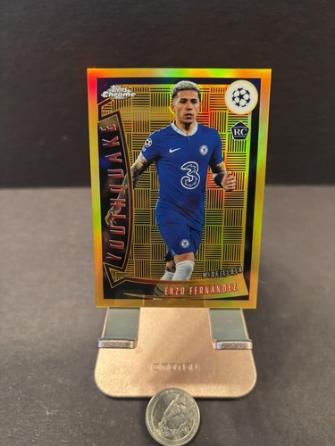 2022-23 Topps Chrome UEFA Youthquake Enzo Fernandez Gold /50 (RC) Argentina GEM!