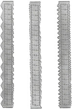 Irregular Deckle Edge Ruler 3 Pcs Sets, 8.7 Inch Paper Tearing Ruler for Cutting