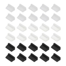 0.5 Inch USB Type A Dust Plug, 30 Pcs Anti Dust Plug Cover, Black/White/Clear