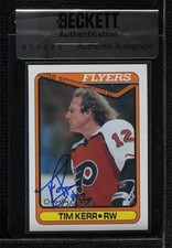 BAS 1990-91 O-Pee-Chee Tim Kerr #210 Seal of Authenticity Auto 3c7