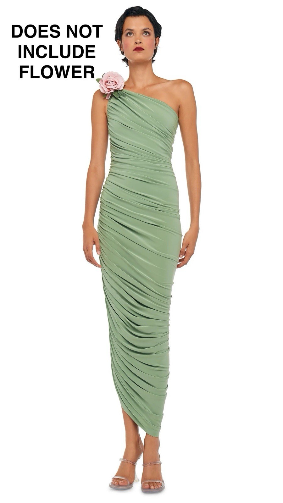 Norma Kamali Diana Gown Dress One Shoulder Vintage Green Size XS 34