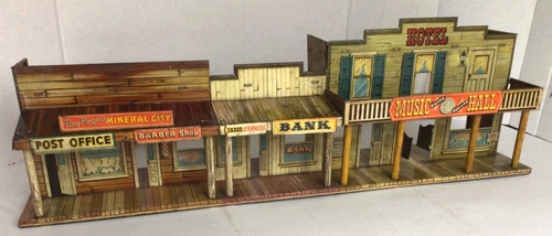 Marx Roy Rogers Mineral City Western Town Tin Litho Storefront 1950s Vintage