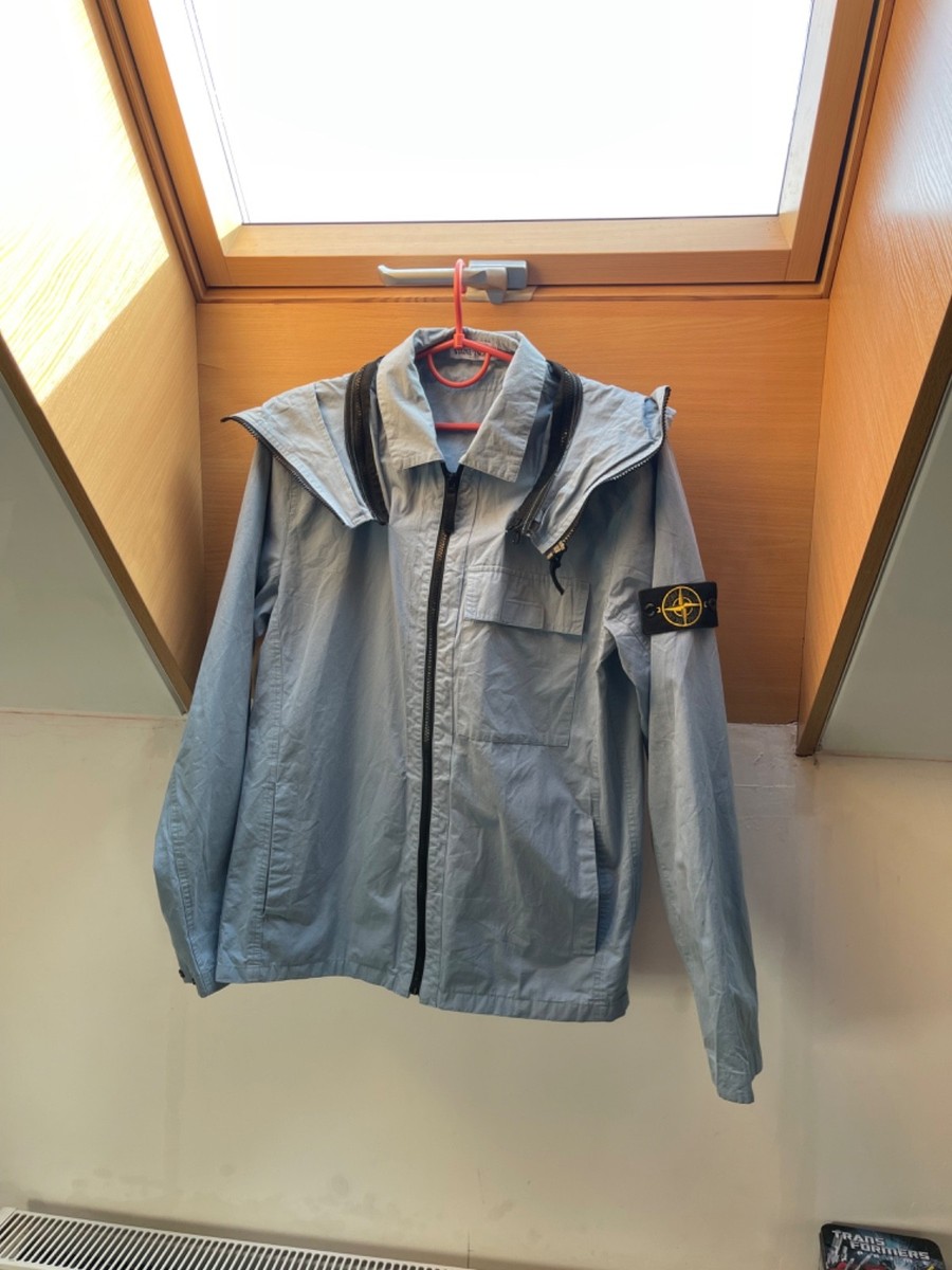 Stone  ライトブルー フルジップフーディ Stone Island Light Jacket Blue Hooded With Badge Size L | eBay