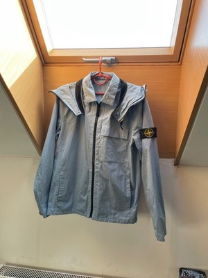 Stone Island Light Jacket Blue Hooded With Badge Size L | eBay