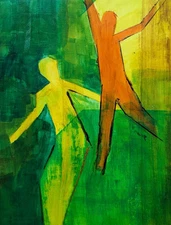 Original Art Acrylic Painting 9x12 on Art Paper. 'Shared Freedom'