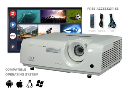 Professional DLP Projector for Workshop Demonstrations and Lectures 2700 ANSI 4K