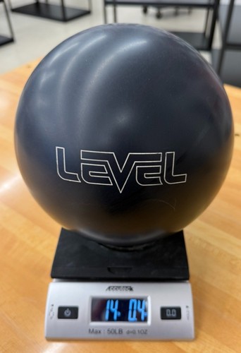STORM LEVEL 14LB USED BOWLING BALL, PROFESSIONALLY PLUGGED