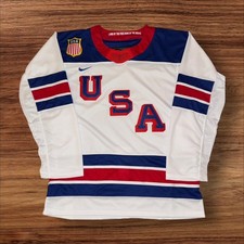TEAM USA 2026 OLYMPIC HOCKEY CUSTOM WHITE JERSEY SIZE LARGE BLANK NO NAME NICE!
