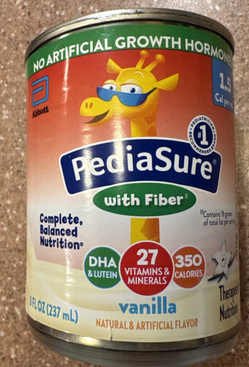 Pediasure With Fiber 1.5 Cal Vanilla Liquid 8 Fl Oz Can Case