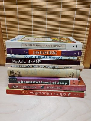 Vegetarian Cookbook Lot Of 9 Books Beans Soup Bread