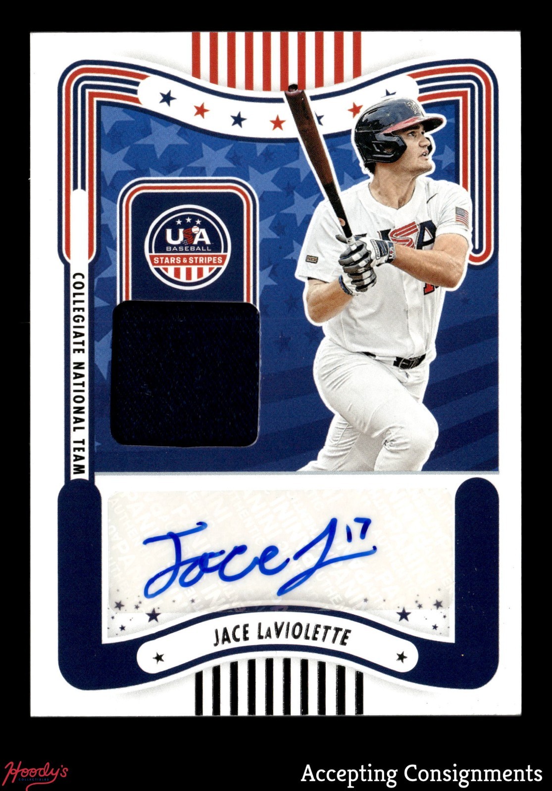 2024 USA Baseball Stars & Stripes College Jace LaViolette GAME-USED JERSEY AUTO