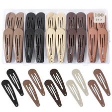 100Pcs Snap Hair Clips Hair Barrettes For Women Girls, No-Slip Metal Hair Snap