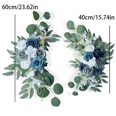 Hochzeitsbogen Blumen in Dusty Blue 2er Pack für elegantes Event Styling