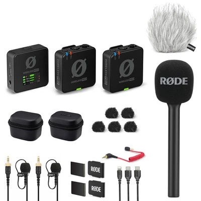 Rode Wireless Pro Mikrofon-Set mit Interview GO Handadapter und Windschutz - Bild 1 von 4
