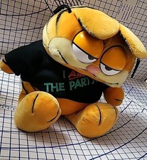 Vtg Garfield Plush w/ Shirt I Am The Party 80s Dakin HTF Rare XL Jumbo Giant