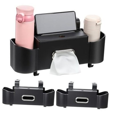 LemonRoad 2 Pack Multifunctional Car Seat Back Storage Box Car Seat Back Black