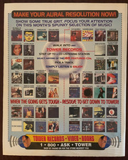 1996 Tower Records CD Listening Station Vintage Print Ad Aural Resolution
