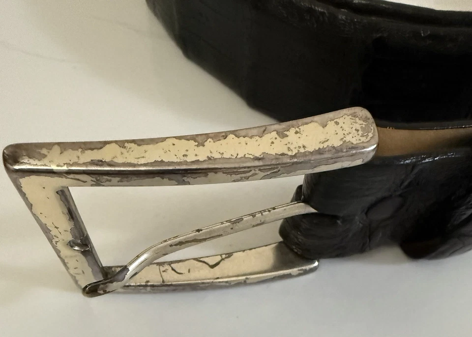 Cinturón Torino Clásico Talla 38 EE. UU. en Cuero Caimán Negro Foto 3 de 4