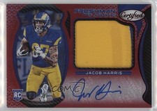2021 Certified Freshman Fabric Signatures Mirror Red /199 Jacob Harris Auto 0h3t