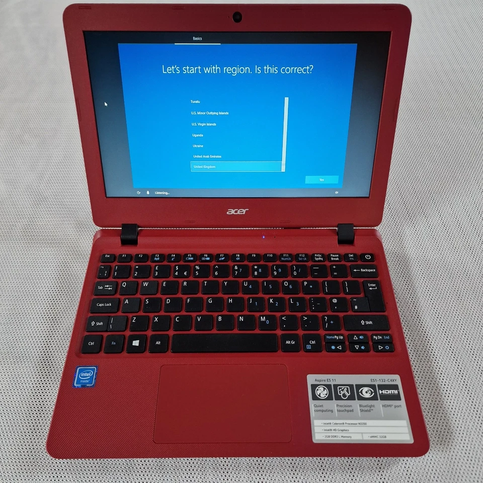 Acer Aspire ES11 ,ES1-132-C4XY, Celeron, 11.6", Wind 10 ,32Gb EMMc,4Gb RAM (127) - Image 3 of 4