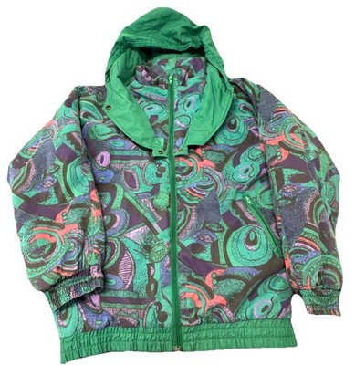 VTG 80/90 s Retro Abstract Psychedelic Ski Jacket / Windbreaker Chico Size 14
