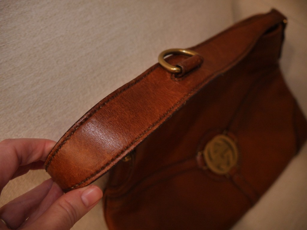 Authentic GUCCI Brown Leather Interlocking G Purs… - image 5