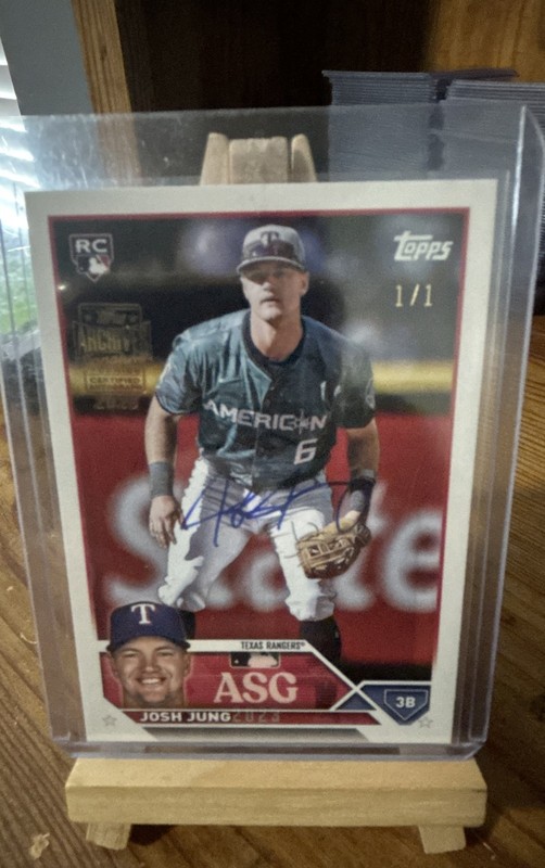 Topps ASG-14 Josh Jung 1/1 On Card Auto Rookie Card