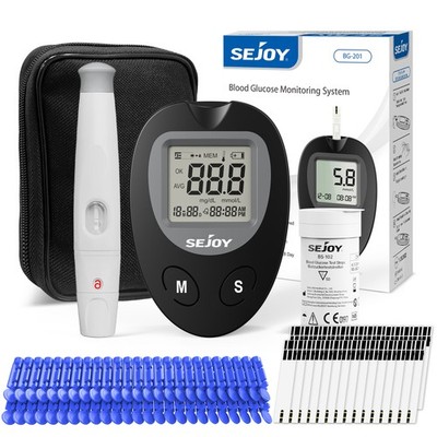 SEJOY Blutzuckermessgerät Set Diabetes-Set mit 50 Teststreifen und 50 Lanzetten