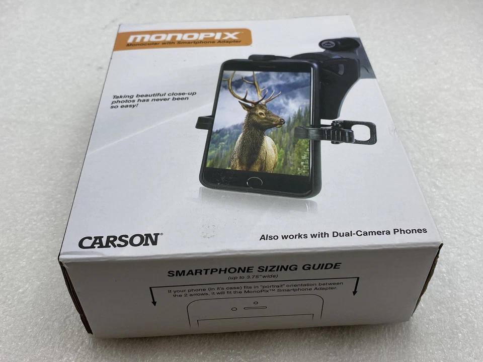 MONOPIX -MONOCULAR IMPERMEABLE CON ADAPTADOR SMARTPHONE NUEVO EN CAJA ORIGINAL CARSON Foto 2 de 4