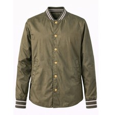 Old Navy Boys Olive Green Bomber Jacket Size M 8 Snap Button Varsity Coat Kids