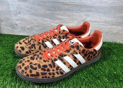 Adidas Samba OG Leopard Faux Fur Sneakers Retro Trainers Shoes Women Size 8