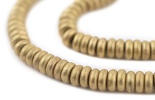 Brass Smooth Rondelle Beads 6mm Disk Large Hole 16 Inch Strand