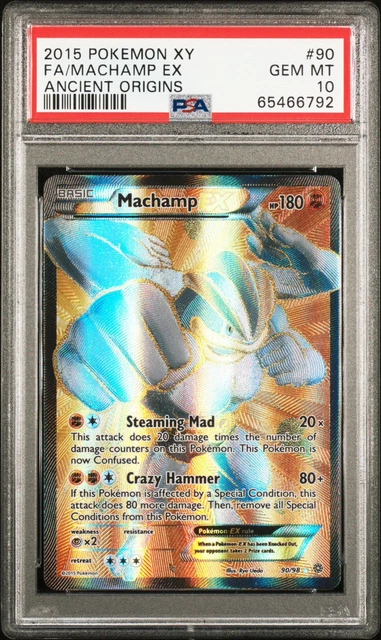 2015 POKEMON XY FA MACHAMP EX ANCIENT ORIGINS PSA #90 PSA 10 LOW POP