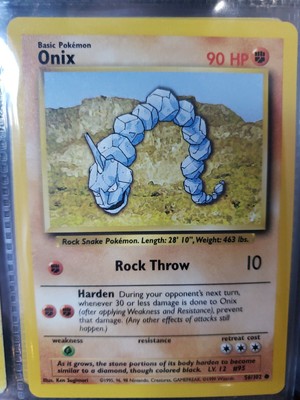 1999 Onix Pokemon Trading Card Base Set 56 102 Ebay