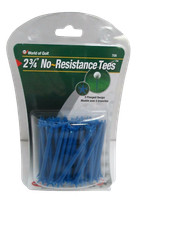 2 3/4" NO RESISTANT 5 PRONG GOLF TEES JEF WORLD OF GOLF - BLUE - PACK OF 40