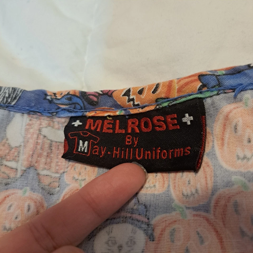 Halloween Gato Brujas Calabazas Melrose By May-Hill Uniformes Exfoliantes Mujer Talla L Foto 3 de 4