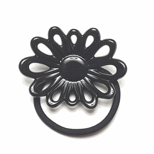 Flower Daisy Ponytail Holder Elastic Band Floral Women's Hair Tie Made in France - Picture 6 of 6