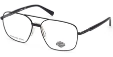 Harley Davidson HD0827 Black 002 Metal Aviator Eyeglasses Frame 61-16-145 HD RX