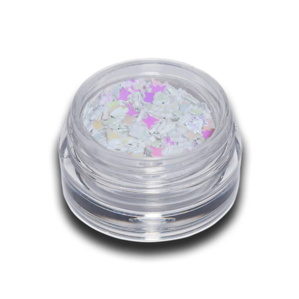 Schmetterling Butterfly Einleger Shapes Nailart Nail Glitter Weiß Nageldesign