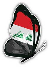 Iraq Flag Butterfly Car Bumper Sticker Decal