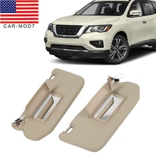 Pair LH+RH Sun Visor For 2013-18 Nissan Pathfinder /2014-17 Infiniti QX60 W/Lamp