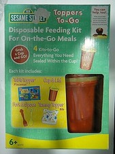 Sesame Street Toppers To-GO -Disposable Feeding kit for On-the-Go Meals 4 Sets 