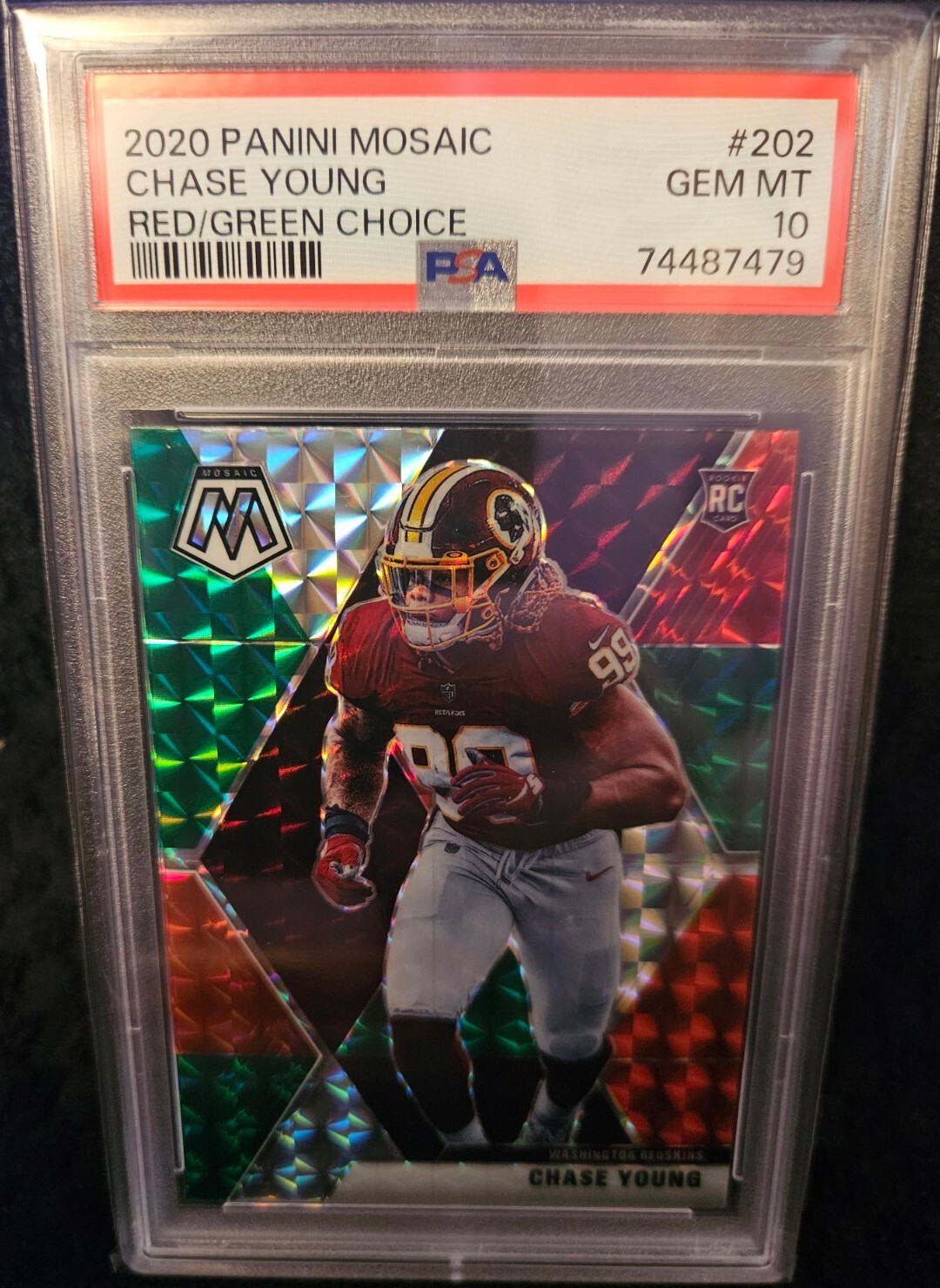 2020 PANINI MOSAIC RED GREEN CHOICE CHASE YOUNG #202 RC ROOKIE CARD PSA 10