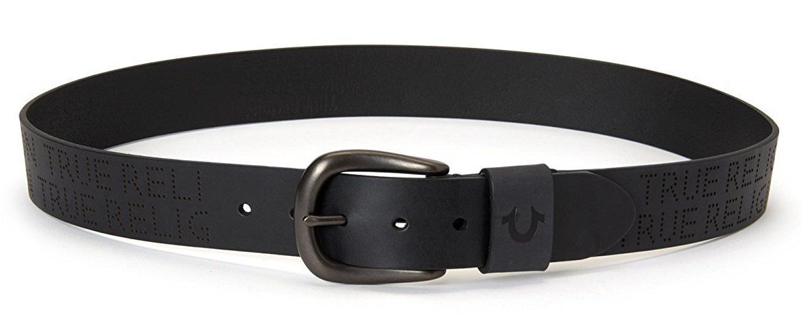 TRUE RELIGION ラインストーン　ブラックベルト New True Religion Mens Touring Belt Black Concert Ticket